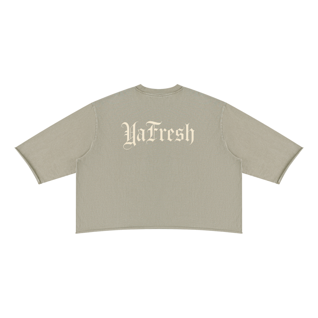 Unisex Mineral Wash Raw Hem Boxy T-Shirt